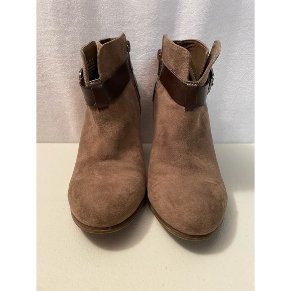 Carlos Santana Harvest suede Ankle‎ Boots chunky heel size 7.5 strap buckle - Picture 6 of 11